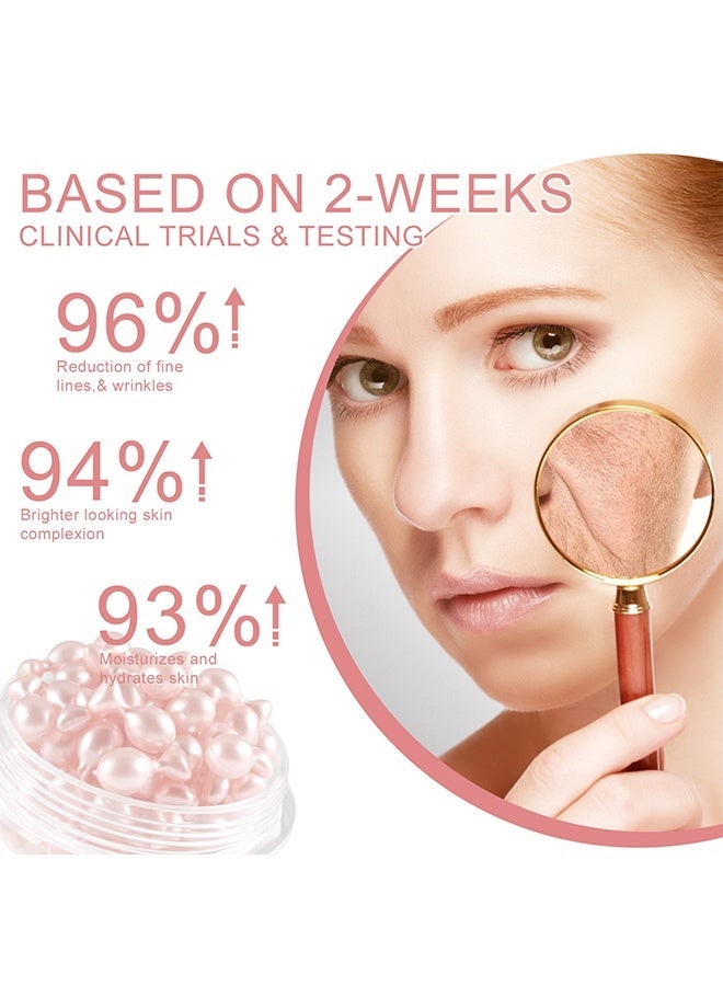 إيلهو كبسولات الوجه المضادة للتجاعيد، كبسولات فيتامين E للوجه، كبسولات سيروم حمض الهيالورونيك، سيروم مضاد للشيخوخة للوجه، إصلاح نشط للبشرة، يدعم تفتيح البشرة وإصلاح البقع الداكنة. - Image 5